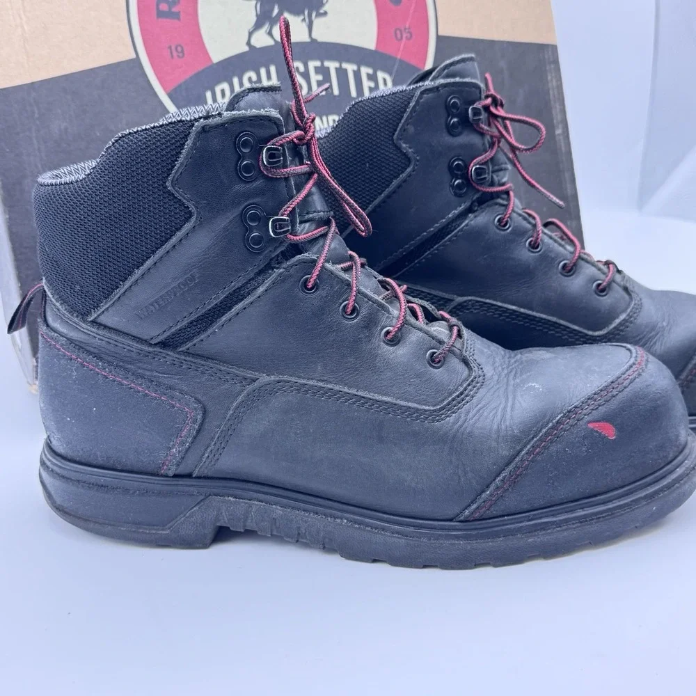 Red Wing 2400 EH Safety Toe Waterproof Work Boots Mens 10.5D Black ASTM F2413-11